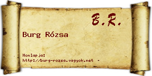 Burg Rózsa névjegykártya