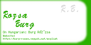 rozsa burg business card